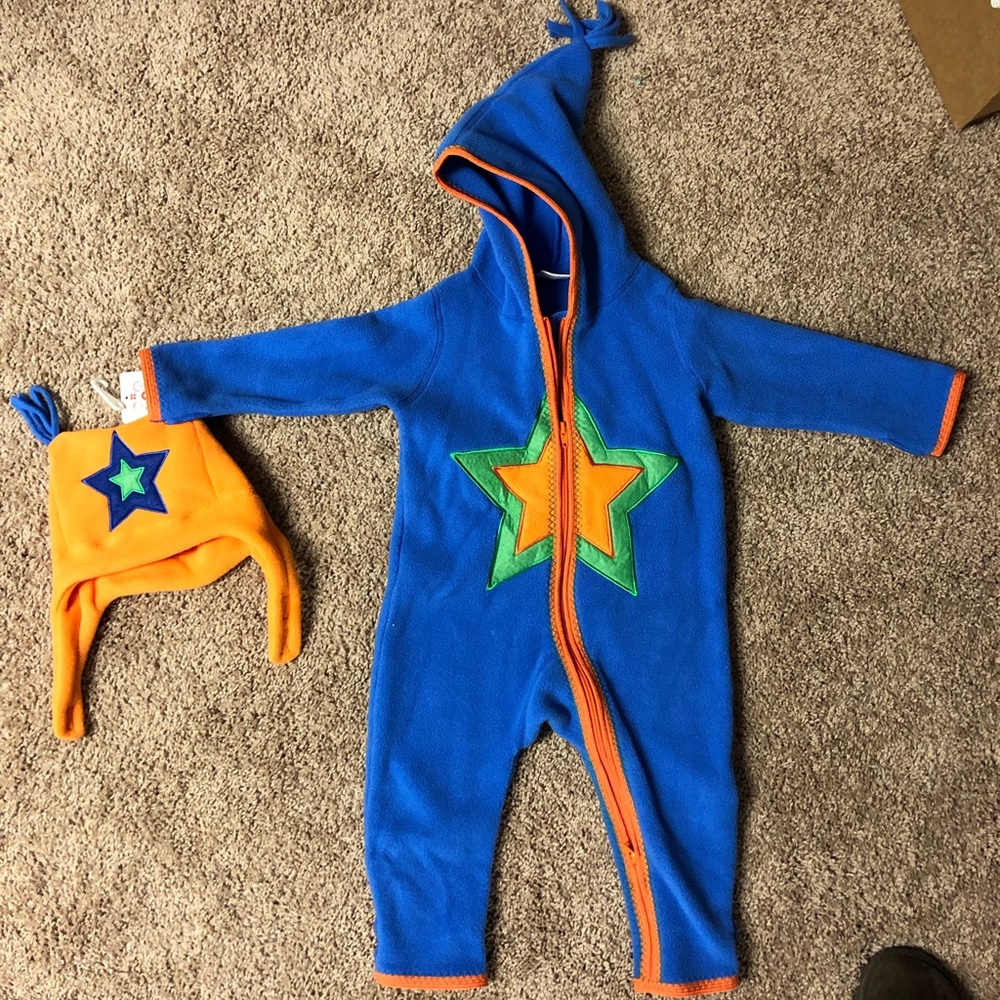 Hannah Andersson fleece suit with hat